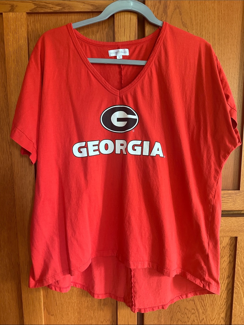 Georgia V-Neck Women’s Red Team Graphic Tee